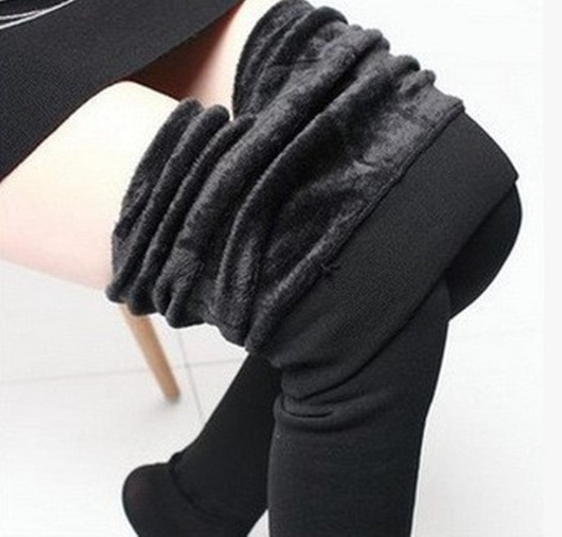 Fleece Leggings Winter Warm Thick High Stretch Plus Velvet Skinny Fitness Woman Pants Suitable Weight 45-75kg